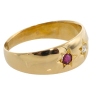 Ruby and diamond gypsy ring from 1895-Antique rings-The Antique Ring Shop