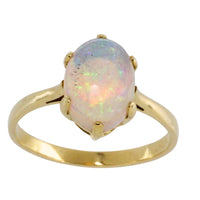 Cabochon opal ring in 18 carat gold-Vintage Rings-The Antique Ring Shop