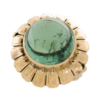 Vintage cabochon green tourmaline ring-Vintage Rings-The Antique Ring Shop