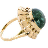Vintage cabochon green tourmaline ring-Vintage Rings-The Antique Ring Shop