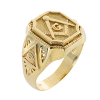 Vintage freemasons ring in 14 carat gold-gents rings-The Antique Ring Shop
