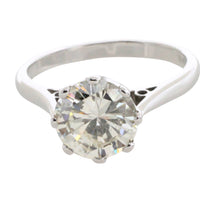 2.20 carat diamond solitaire ring in white gold