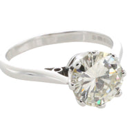 2.20 carat diamond solitaire ring in white gold