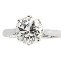 2.20 carat diamond solitaire ring in white gold