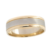 Yellow and white gold wedding band