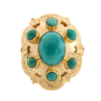 Vintage Turquoise ring in 14 carat gold-Vintage Rings-The Antique Ring Shop
