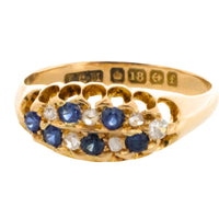 Edwardian sapphire and diamond ring from 1905-Antique rings-The Antique Ring Shop