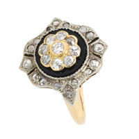 Antique onyx and diamond ring