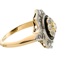 Antique onyx and diamond ring