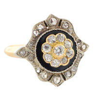 Antique onyx and diamond ring