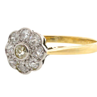Edwardian old cut diamond cluster ring
