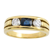 18 carat gold sapphire and diamond ring