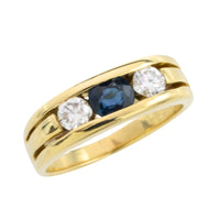 18 carat gold sapphire and diamond ring