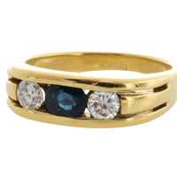 18 carat gold sapphire and diamond ring