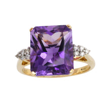 Amatrine and diamond ring in 14 carat gold