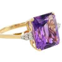 Amatrine and diamond ring in 14 carat gold