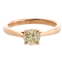 Old cut diamond solitaire ring in rose gold-Vintage Rings-The Antique Ring Shop