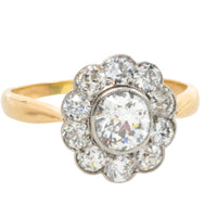 Edwrdian old cut diamond cluster ring in 18 carat gold