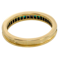Emerald and diamond band in 18 carat gold-wedding rings-The Antique Ring Shop