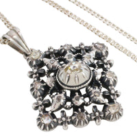 Rose diamond pendant in silver