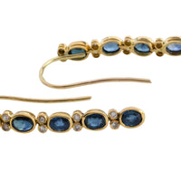 Sappire pendant earrings in 18 carat gold