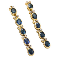 Sappire pendant earrings in 18 carat gold