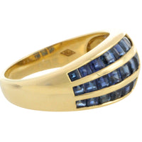Carre sapphire and diamond ring in 18 carat gold