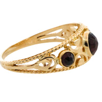 Garnet filigree ring in 14 carat gold-Vintage Rings-The Antique Ring Shop
