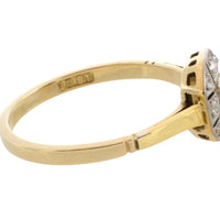 Edwardian 18 carat gold diamond panel ring