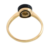 Vintage onyx and old cut diamond solitaire ring