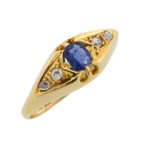 Antique sapphire and diamond ring from 1918