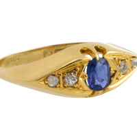 Antique sapphire and diamond ring from 1918