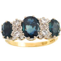 Vintage sapphire and diamond ring in 18 carat gold-Vintage Rings-The Antique Ring Shop