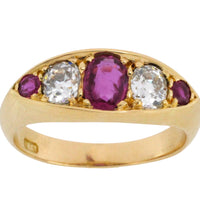 Victorian ruby and old mine cut diamond ring-Antique rings-The Antique Ring Shop
