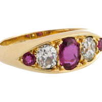 Victorian ruby and old mine cut diamond ring-Antique rings-The Antique Ring Shop