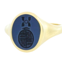 Vintage signet intaglio ring in 14 carat gold
