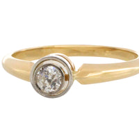 Old cut diamond solitaire ring