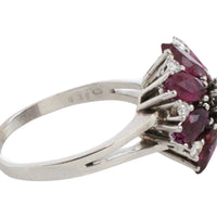 White gold ruby and diamond ring