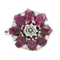 White gold ruby and diamond ring