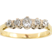 Vintage five stone old cut diamond ring