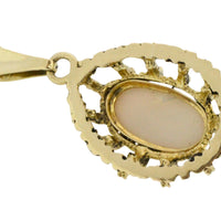 Cabochon opal pendant in 14 carat gold-Vintage Rings-The Antique Ring Shop