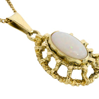 Cabochon opal pendant in 14 carat gold-Vintage Rings-The Antique Ring Shop