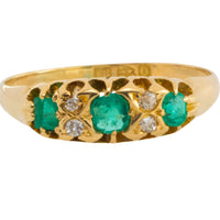 Victorian emerald and diamond ring from 1897