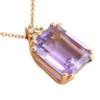 Amethyst and diamond pendant in rose gold