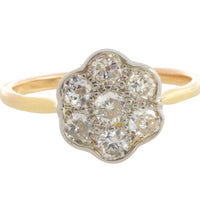 Edwardian old cut diamond cluster ring