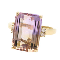 Amatrine and diamond ring