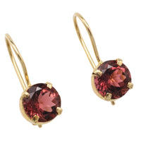 Garnet earrings in 14 carat gold