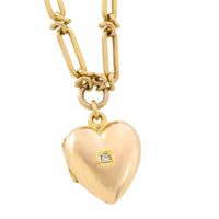 Victorian trombone necklace with locket-Necklaces-The Antique Ring Shop