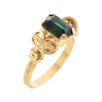 Ornate tourmaline ring in 18 carat gold