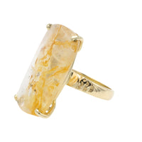 Large rock crystal ring in 14 carat gold-Vintage Rings-The Antique Ring Shop